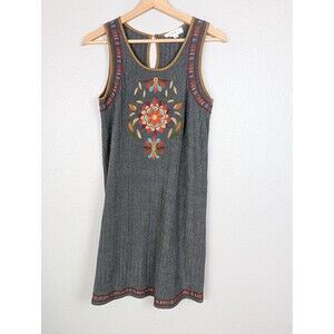 THML Dress Womens Small Sleeveless Embroidered Boho Floral Sundress Festival